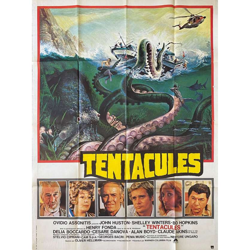 TENTACULES Affiche de film- 120x160 cm. - 1977 - John Huston, Ovidio G. Assonitis -