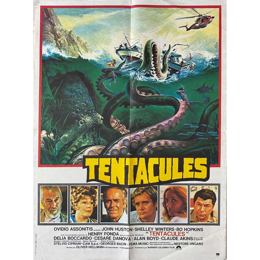 TENTACLES Movie Poster- 23x32 in. - 1977 - Ovidio G. Assonitis, John Huston -