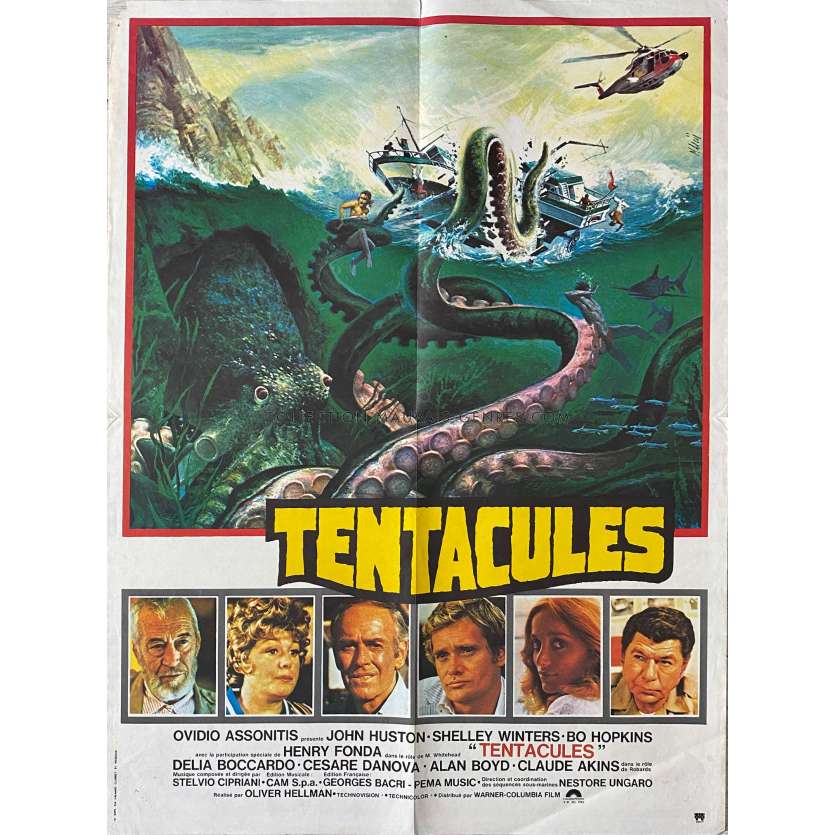 TENTACULES Affiche de film- 60x80 cm. - 1977 - John Huston, Ovidio G. Assonitis -