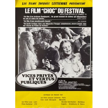 PRIVATE VICES, PUBLIC VERTUES Herald 2p - 10x12 in. - 1976 - Miklós Jancsó, Pamela Villoresi - erotic