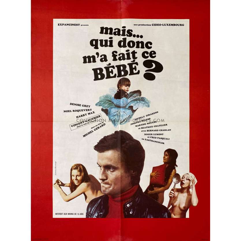 MAIS QUI DONC M'A FAIT CE BEBE ? Movie Poster- 23x32 in. - 1971 - Michel Gérard, Denise Grey - erotic