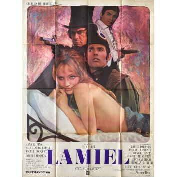 LAMIEL Affiche de film- 120x160 cm. - 1967 - Anna Karina, Michel Bouquet, Jean Aurel - érotique