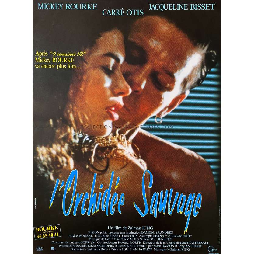 L'ORCHIDEE SAUVAGE Affiche de film- 40x54 cm. - 1989 - Mickey Rourke, Zalman King - érotique