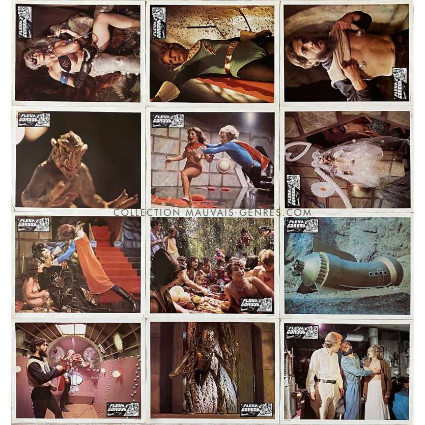 FLESH GORDON Lobby Cards x15 - 9x12 in. - 1974 - Michael Benveniste, Jason Williams - erotic