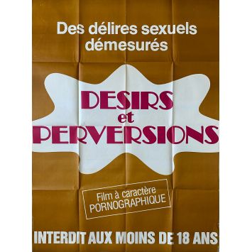 DESIRS ET PERVERSIONS Affiche de film- 120x160 cm. - 1977 - Cathy Castel, Jean-Marie Ghanassia - XXX