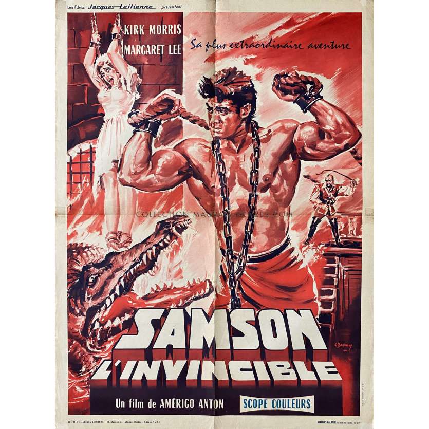SAMSON L'INVINCIBLE Affiche de film- 60x80 cm. - 1963 - Kirk Morris, Tanio Boccia - Peplum