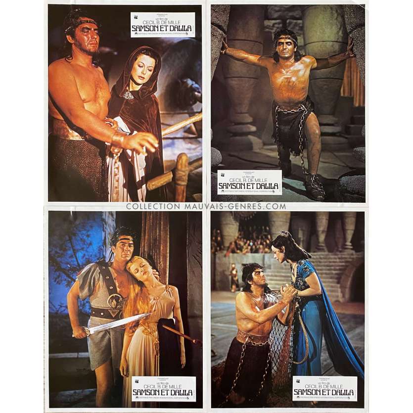 SAMSON ET DALILA Photos de film Jeu B - x4 - 21x30 cm. - 1949/R1970 - Victor Mature, Cecil B. DeMile - Peplum