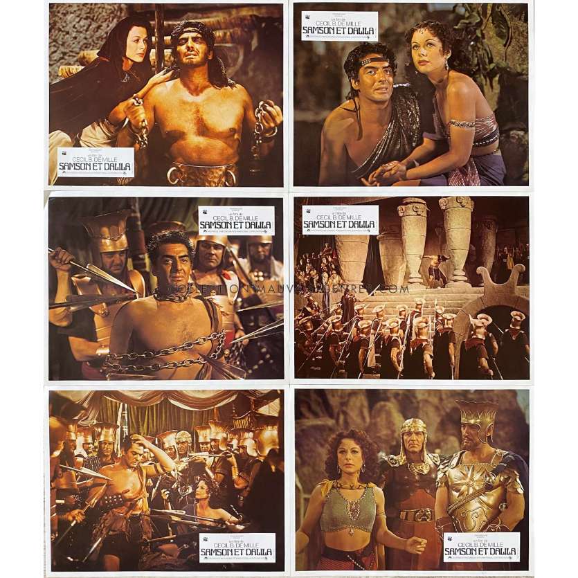 SAMSON ET DALILA Photos de film Jeu A - x6 - 21x30 cm. - 1949/R1970 - Victor Mature, Cecil B. DeMile - Peplum