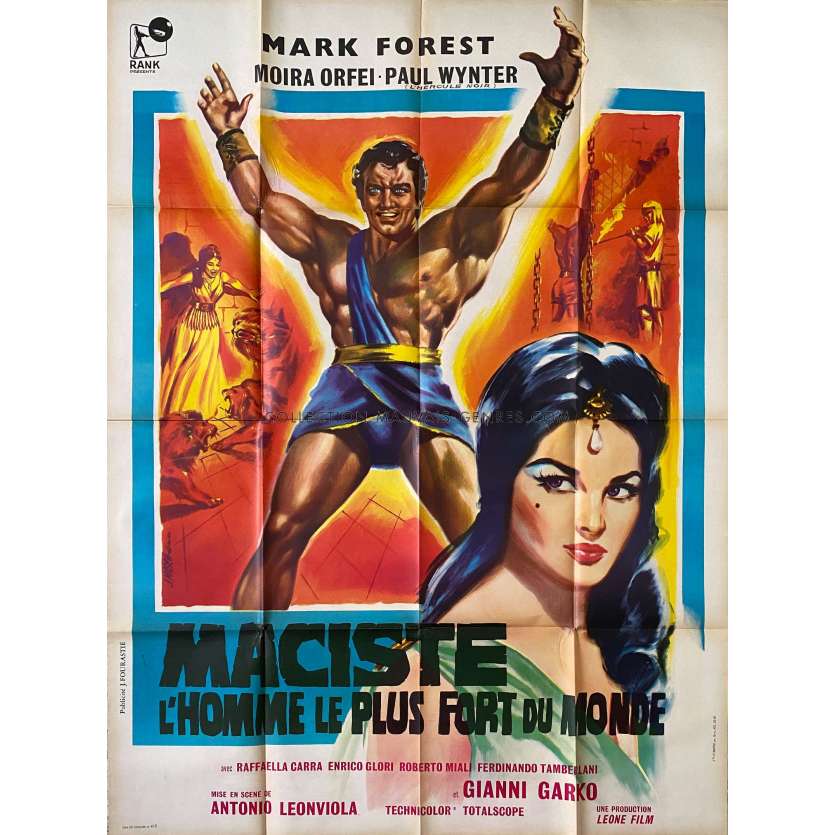 MACISTE L'HOMME LE PLUS FORT DU MONDE Affiche de film- 120x160 cm. - 1961 - Mark Forest, Antonio Leonviola - Peplum