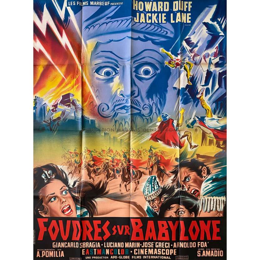 FOUDRE SUR BABYLONE Affiche de film- 120x160 cm. - 1962 - Howard Duff, Silvio Amadio - Peplum