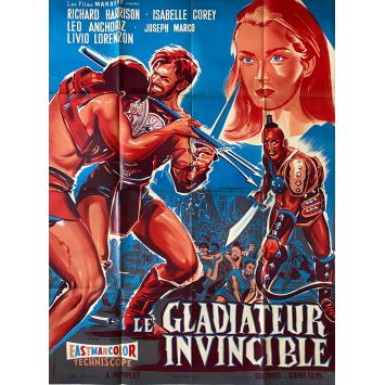 LE GLADIATEUR INVINCIBLE Affiche de film- 120x160 cm. - 1961 - Richard Harrison, Alberto De Martino - Peplum