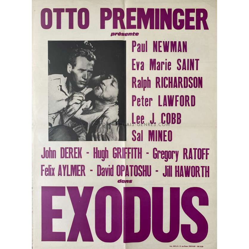 EXODUS Movie Poster- 23x32 in. - 1960 - Otto Preminger, Paul Newman - erotic