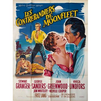 LES CONTREBANDIERS DE MOONFLEET Affiche de film- 120x160 cm. - 1955 - Stewart Granger, Goerge Sanders, Fritz Lang
