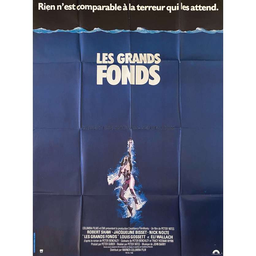 LES GRANDS FONDS Affiche de film- 120x160 cm. - 1977 - Jaqueline Bisset, Peter Yates