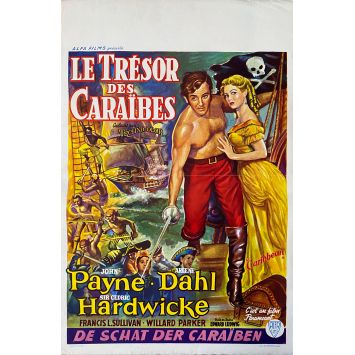 CARIBBEAN Movie Poster- 14x21 in. - 1952 - Edward Ludwig, John Payne - erotic