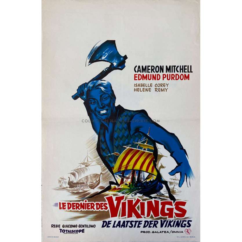 LES DERNIER DES VIKINGS Affiche de film- 35x55 cm. - 1961 - Cameron Mitchell, Giacomo Gentilomo