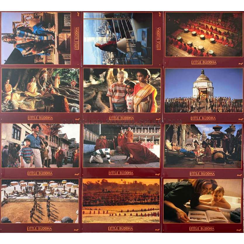 LITTLE BUDDHA Lobby Cards x12 - 12x15 in. - 1993 - Bernardo Bertolucci, Keanu Reeves - erotic