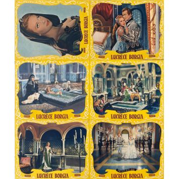 LUCRECE BORGIA Lobby Cards x6 - 10x12 in. - 1953 - Christian-Jaque, Martine Carol - erotic