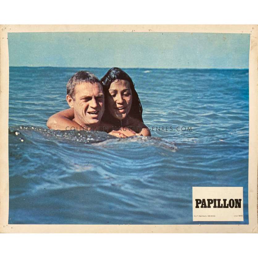 PAPILLON Lobby Cards C-N3 - 9x12 in. - 1973 - Franklin J. Schaffner, Steve McQueen - erotic