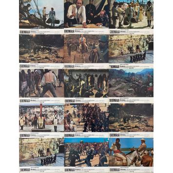 BURN! Lobby Cards x15 - 9x12 in. - 1969 - Gillo Pontecorvo, Marlon Brando - erotic
