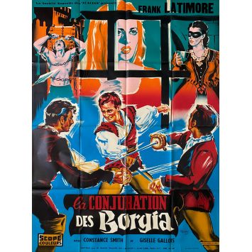 THE CONSPIRACY OF THE BORGIAS Movie Poster- 47x63 in. - 1959 - Antonio Racioppi, Frank Latimore - erotic