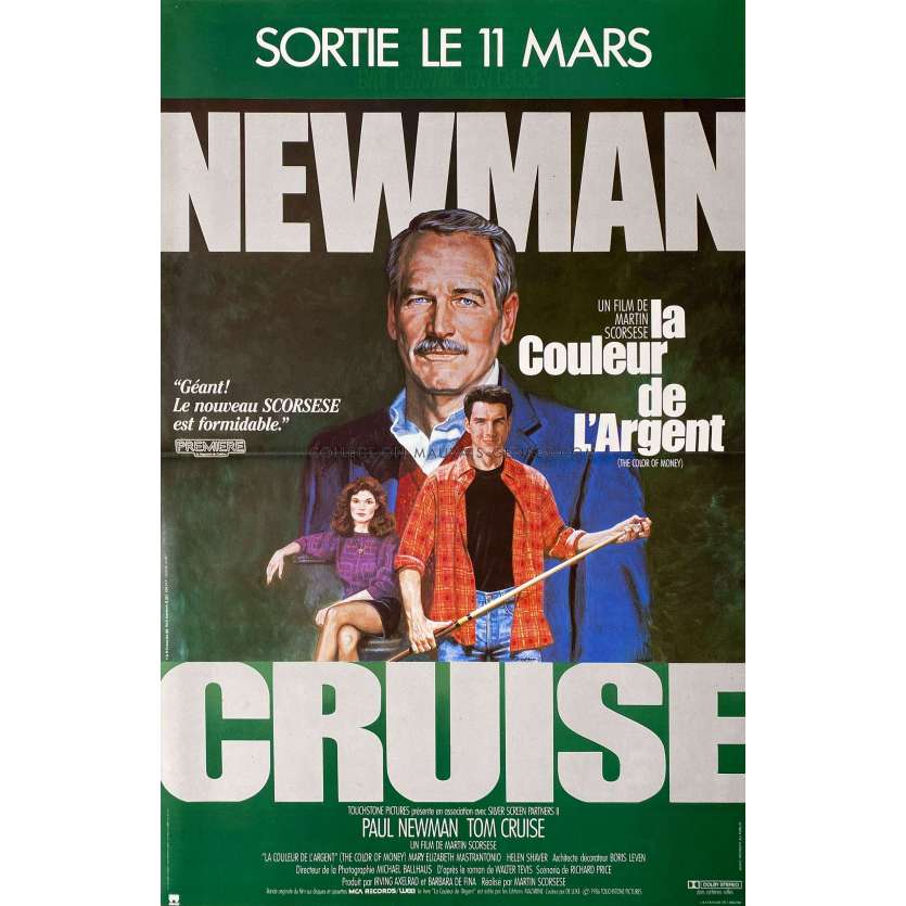 LA COULEUR DE L'ARGENT Affiche de film Style B - 40x54 cm. - 1986 - Paul Newman, Martin Scorsese