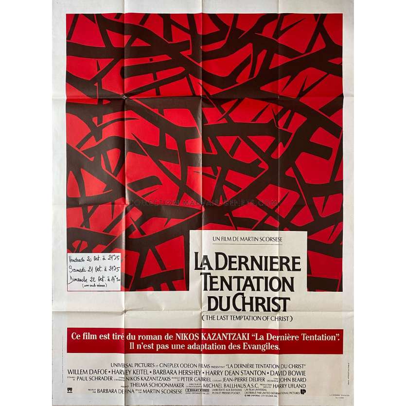 LA DERNIERE TENTATION DU CHRIST Affiche de film- 120x160 cm. - 1988 - Willem Dafoe, Martin Scorsese