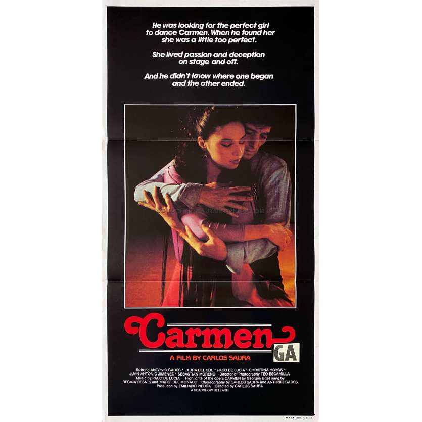 CARMEN Affiche de film- 33x78 cm. - 1984 - Julia Migenes, Francesco Rosi