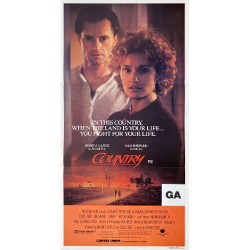 COUNTRY Movie Poster- 13x30 in. - 1984 - Richard Pearce, Jessica Lange, Sam Shepard