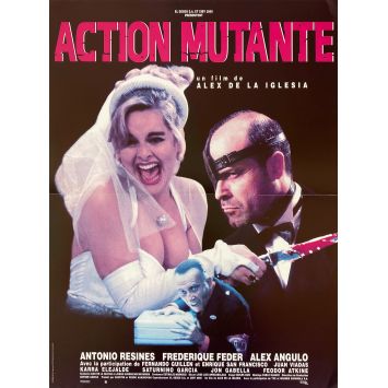 MUTANT ACTION Movie Poster Pink style - 15x21 in. - 1993 - Álex de la Iglesia, Antonio Resines