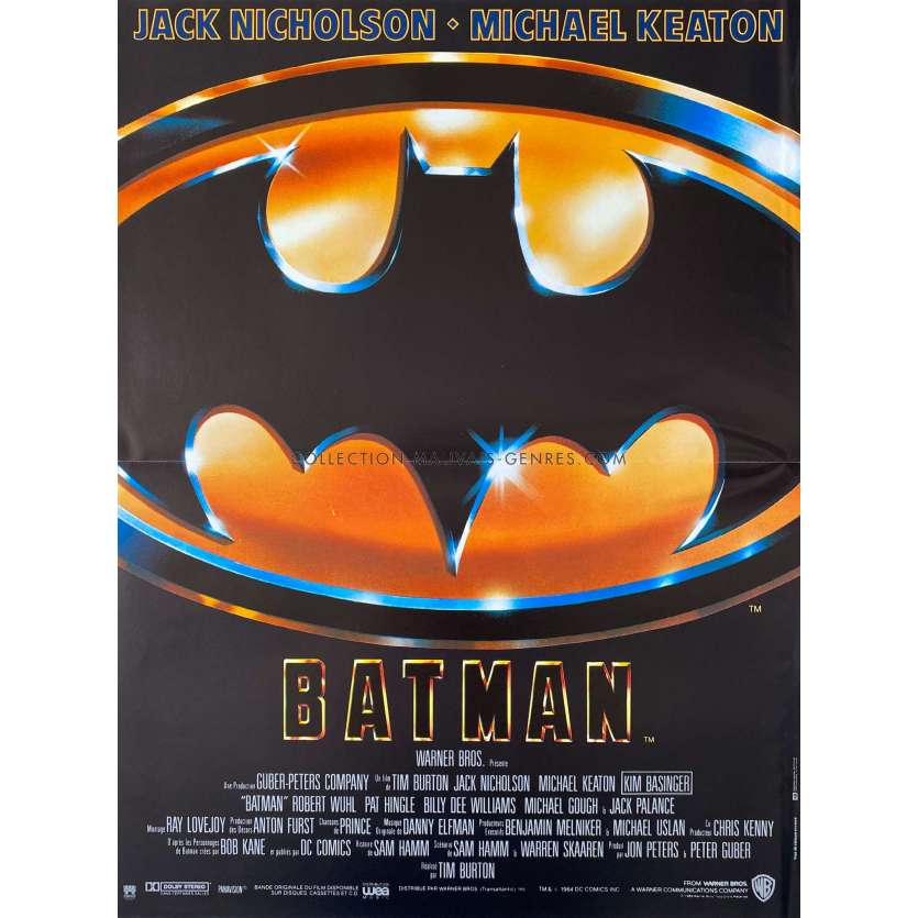 BATMAN Affiche de film 1st - 40x54 cm. - 1989 - Jack Nicholson, Tim Burton