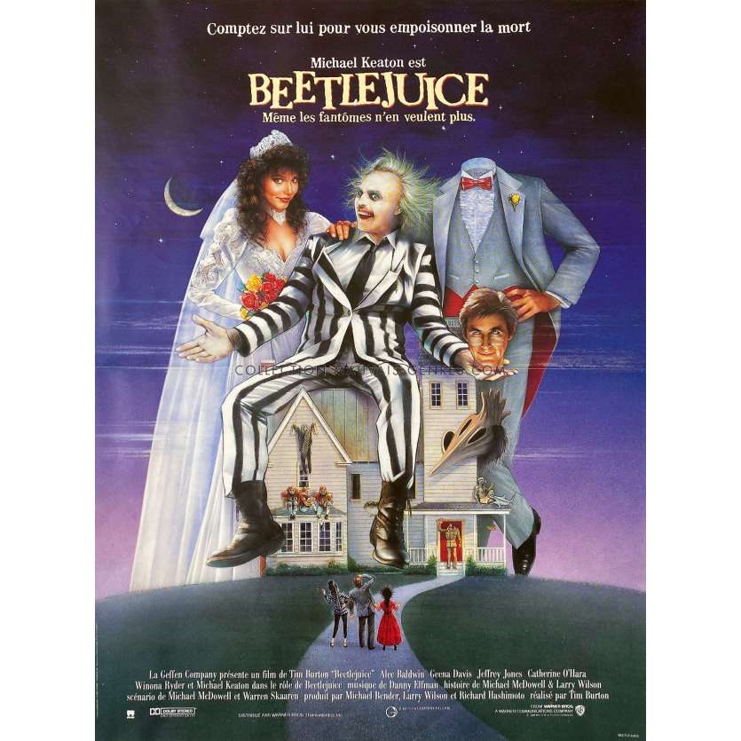 BEETLEJUICE Affiche de film- 40x54 cm. - 1988 - Michael Keaton, Tim Burton