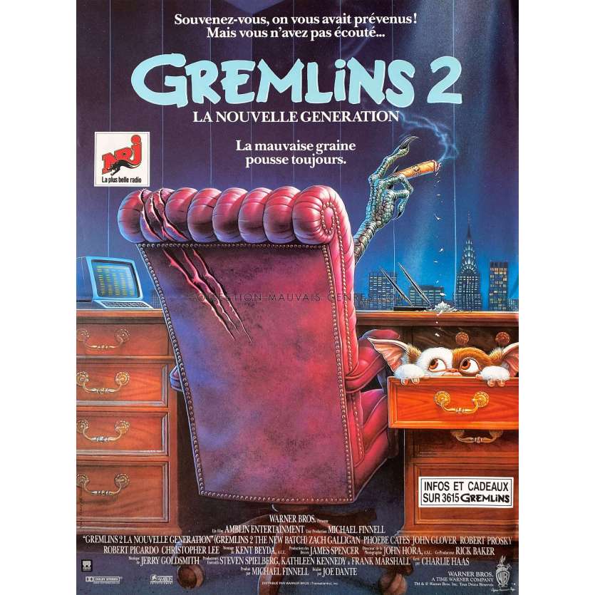 GREMLINS 2 Affiche de film- 40x54 cm. - 1990 - Zach Galligan, Joe Dante