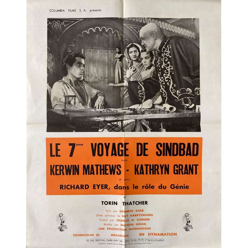 LE 7EME VOYAGE DE SINBAD Affiche de film- 50x70 cm. - 1958 - Kerwin Mathews , Ray Harryhausen
