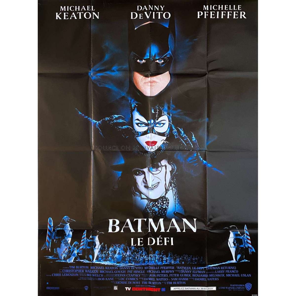 BATMAN RETURNS French Movie Poster - 47x63 in. - 1992