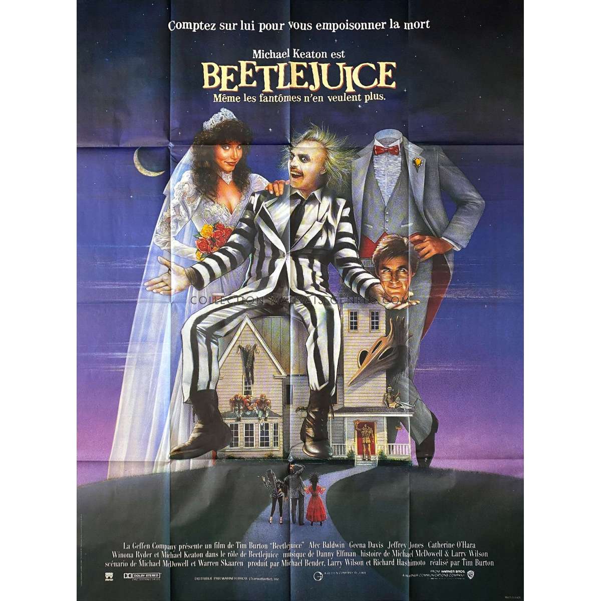 Affiche De Cinéma Française De Beetlejuice 120x160 Cm