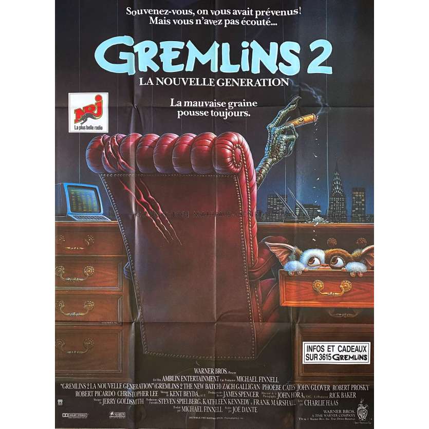 GREMLINS 2 Affiche de film- 120x160 cm. - 1990 - Zach Galligan, Joe Dante