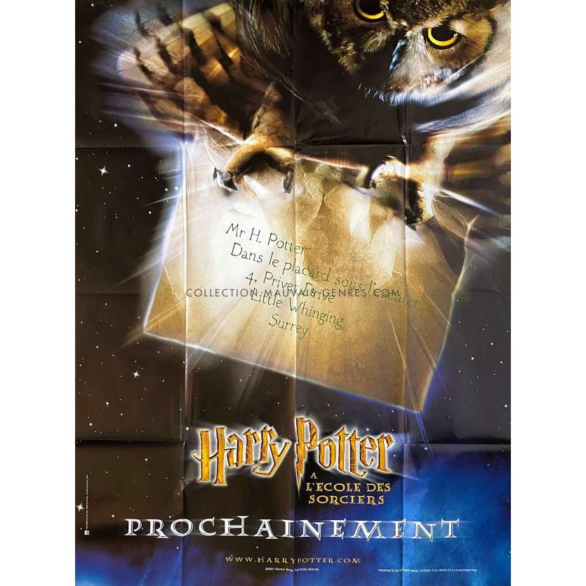 HARRY POTTER A L'ECOLE DES SORCIERS Affiche de film Prev. A (Hedwige) - 120x160 cm. - 2001 - Daniel Radcliffe, Chris Columbus