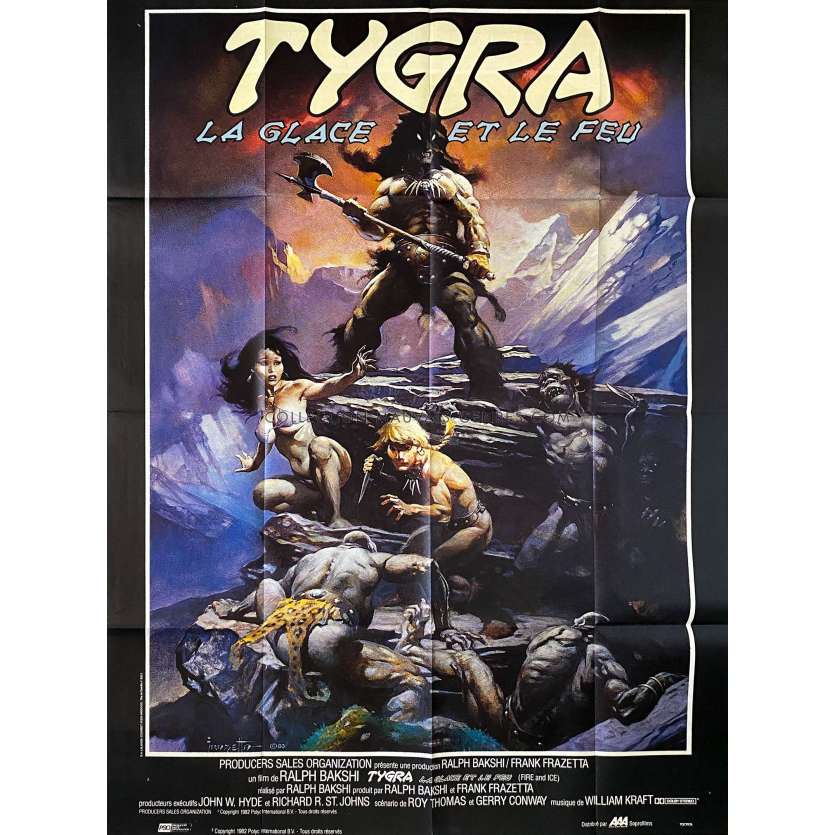 TYGRA LA GLACE ET LE FEU Affiche de film- 120x160 cm. - 1983 - Randy Norton, Ralph Bakshi