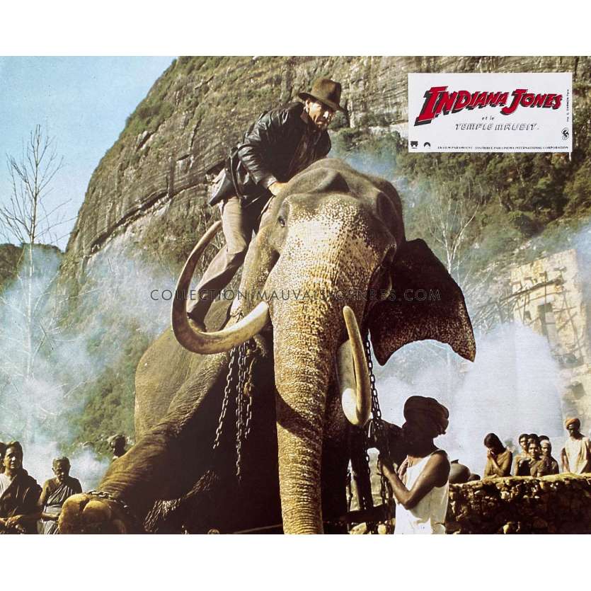 INDIANA JONES AND THE TEMPLE OF DOOM Lobby Card N6 - 9x12 in. - 1984 - Steven Spielberg, Harrison Ford