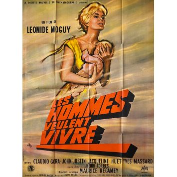 LES HOMMES VEULENT VIVRE Movie Poster- 47x63 in. - 1961 - Léonide Moguy, Yves Massard