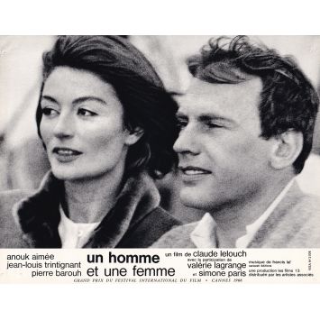 UN HOMME ET UNE FEMME Photo de film N03 - 21x30 cm. - 1966 - Anouk Aimée, Jean-Louis Trintignant, Claude Lelouch