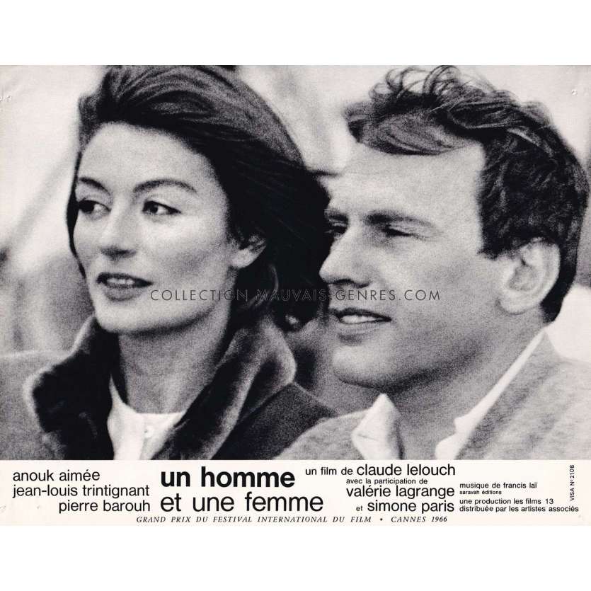 MAN & A WOMAN Lobby Card N03 - 9x12 in. - 1966 - Claude Lelouch, Anouk Aimée, Jean-Louis Trintignant