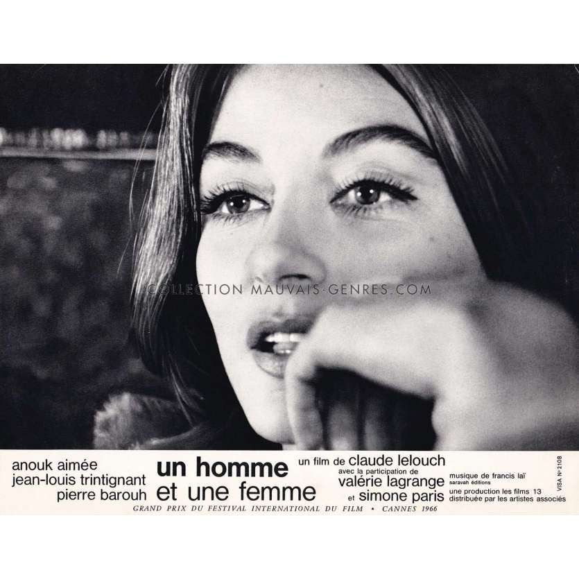 MAN & A WOMAN Lobby Card N08 - 9x12 in. - 1966 - Claude Lelouch, Anouk Aimée, Jean-Louis Trintignant