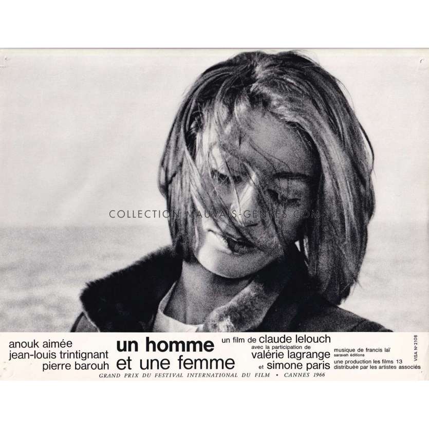 MAN & A WOMAN Lobby Card N09 - 9x12 in. - 1966 - Claude Lelouch, Anouk Aimée, Jean-Louis Trintignant