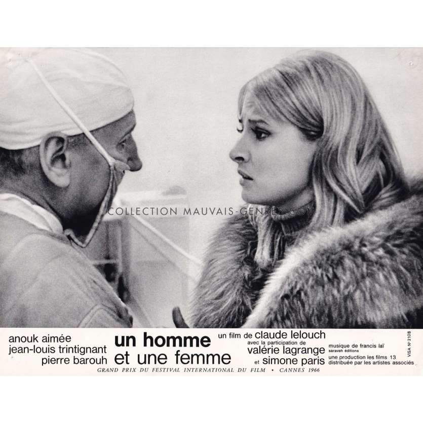 MAN & A WOMAN Lobby Card N10 - 9x12 in. - 1966 - Claude Lelouch, Anouk Aimée, Jean-Louis Trintignant