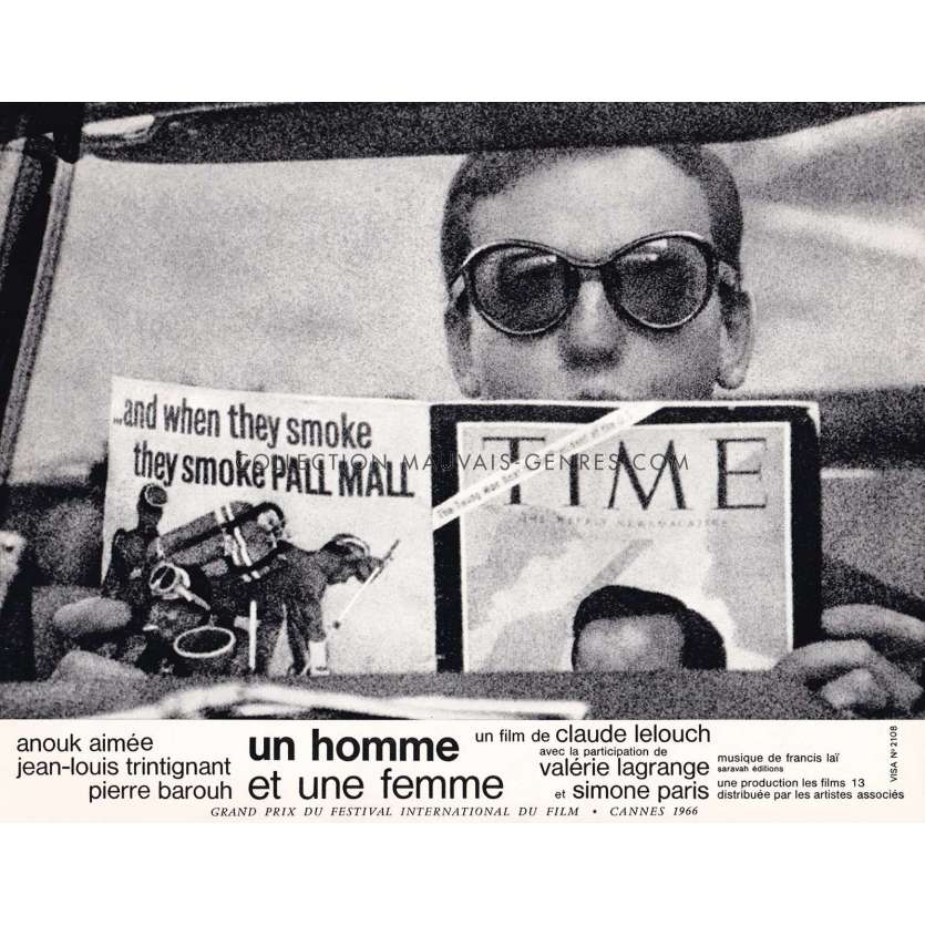 MAN & A WOMAN Lobby Card N23 - 9x12 in. - 1966 - Claude Lelouch, Anouk Aimée, Jean-Louis Trintignant