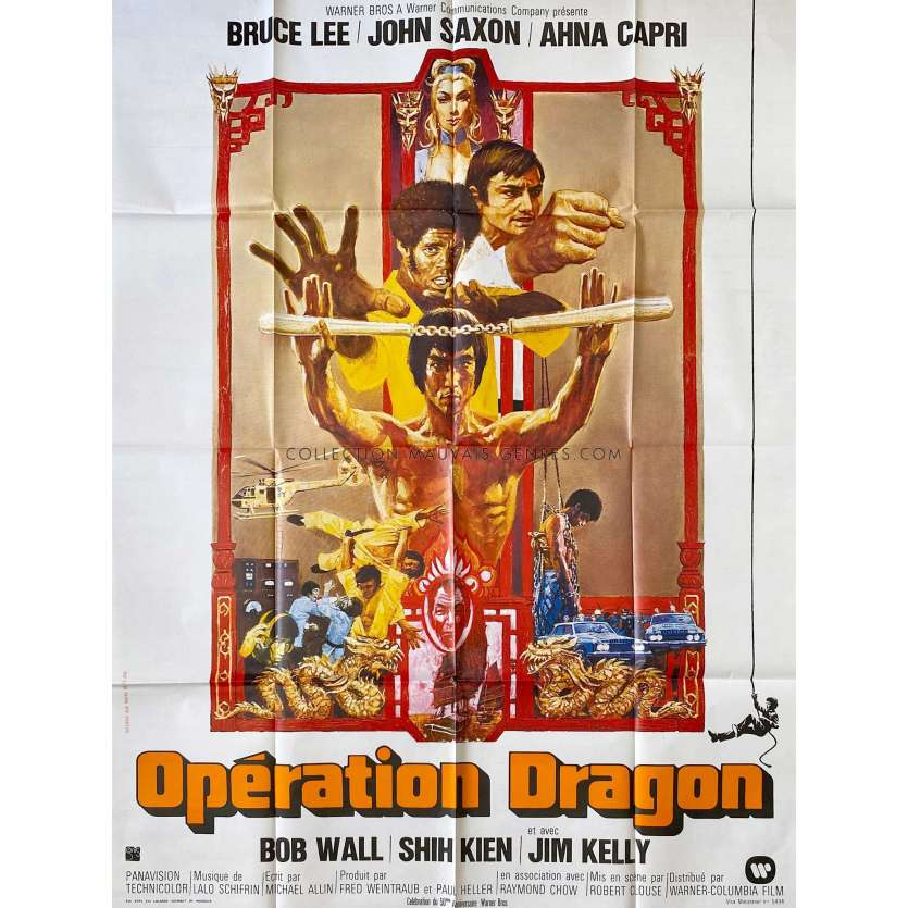 OPERATION DRAGON Affiche de film- 120x160 cm. - 1973 - Bruce Lee, Robert Clouse