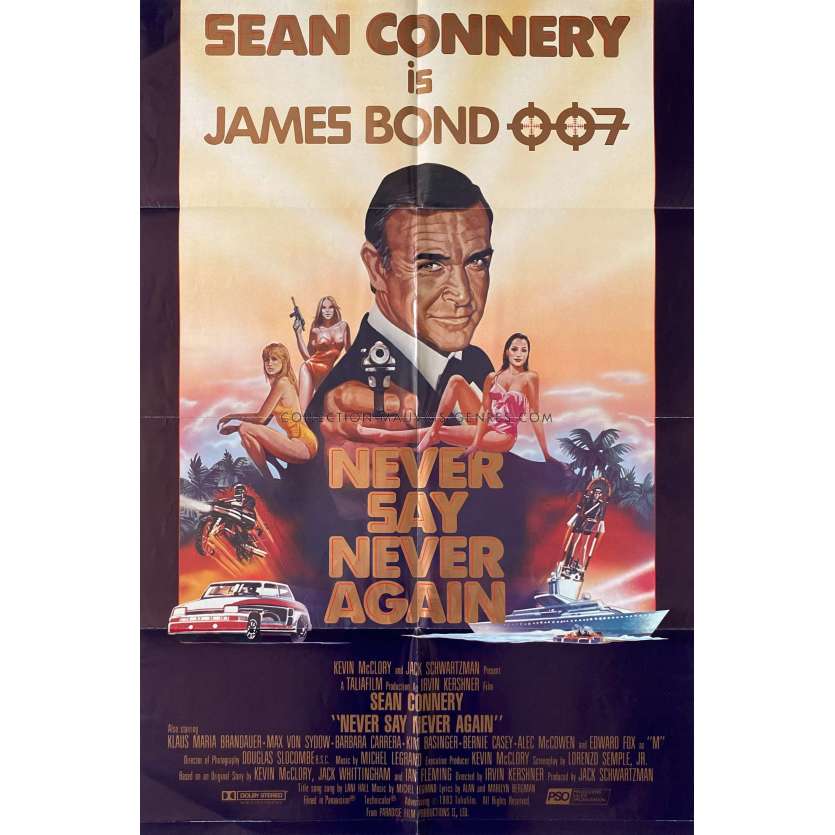 JAMAIS PLUS JAMAIS Affiche de film- 69x104 cm. - 1983 - Sean Connery, James Bond