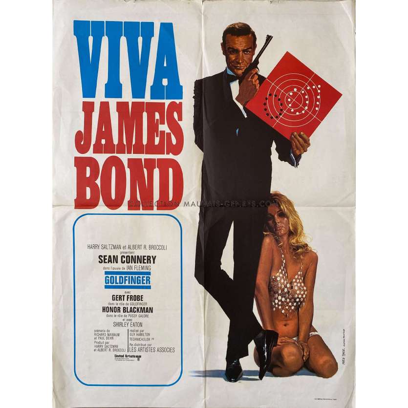 VIVA JAMES BOND Movie Poster Godfinger. - 23x32 in. - 1970 - James Bond, Sean Connery